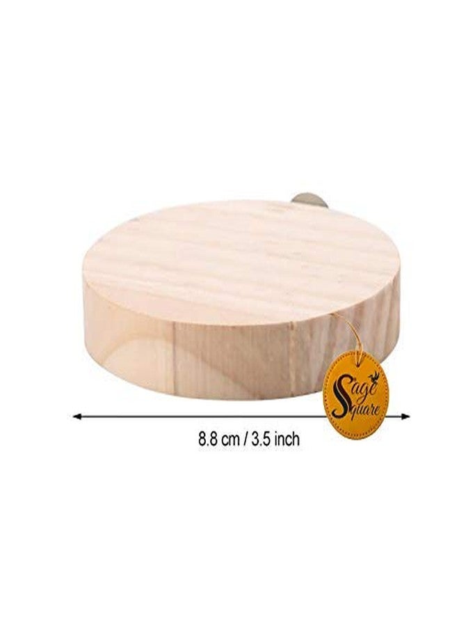 سايج سكوير منصة قفص خشبية طبيعية مرحة من سيج سكوير، للتسلق والتمرين، مناسبة للهامستر والطيور والجرذان والقنافذ والفئران (عبوة من قطعتين) - Image 3